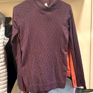 Lululemon hooded pullover, compression top,purple , very nice , 8
